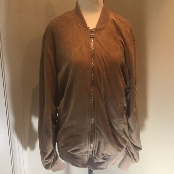 “FOREVER 21 MEN”  Faux Suede Bomber Jacket. - Picture 2 of 10